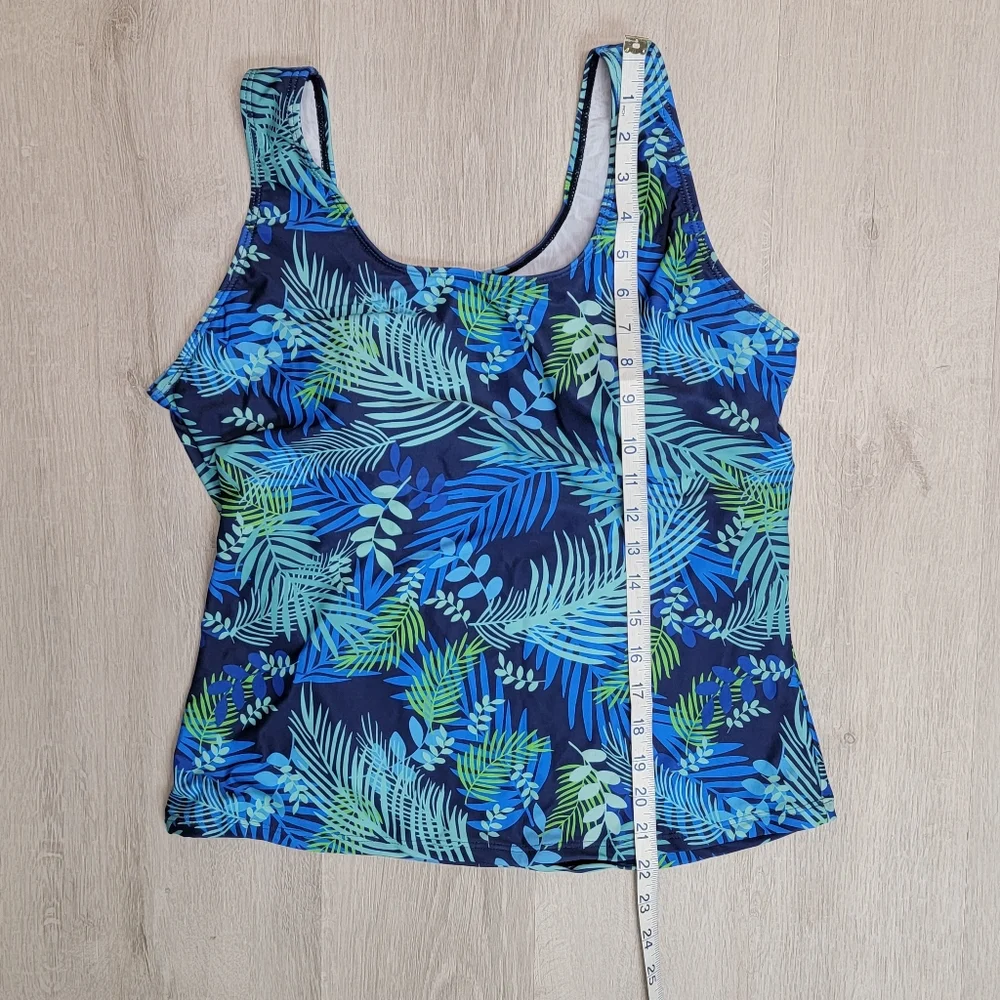 Womens Size 16 blue and green Tropical tankini with bikini bottoms NWOT - Picture 3 of 6